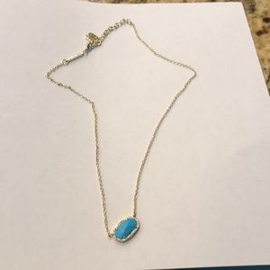 Elsie Gold/ turquoise pendant necklace